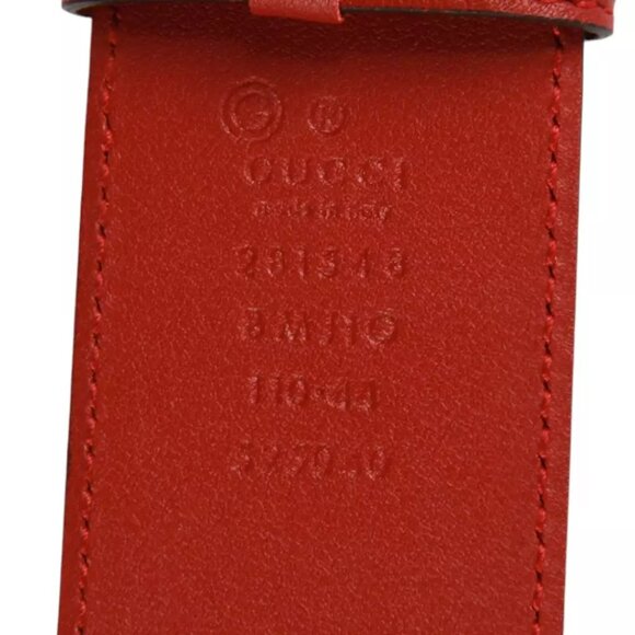 Authentic Gucci Micro Guccissima Belt red leather main image 5